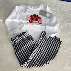 Lil Cactus farm animals shirt and pants set. NWT